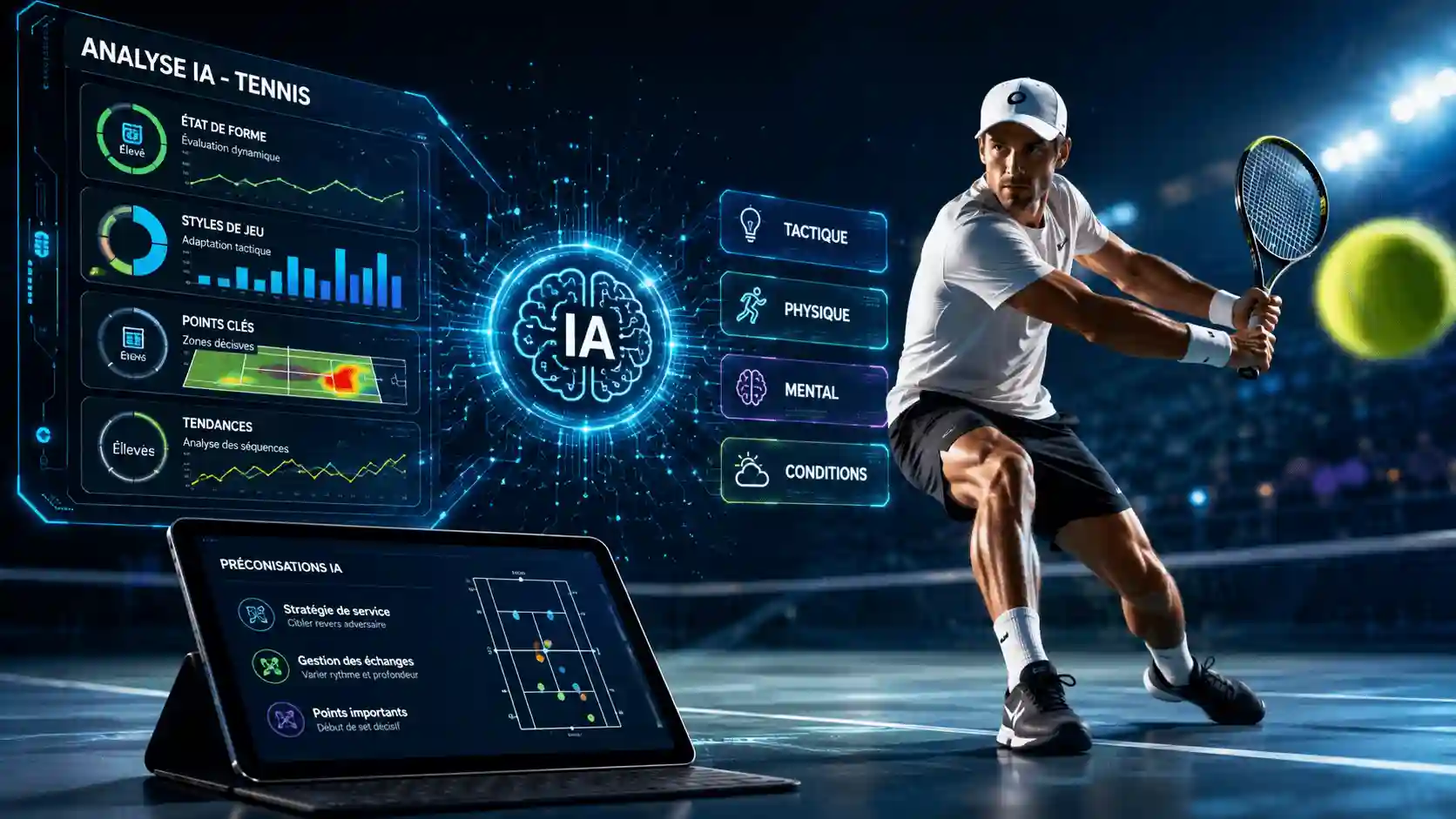Meilleure IA tennis en 2026 : 7 outils comparés pour analyser un match